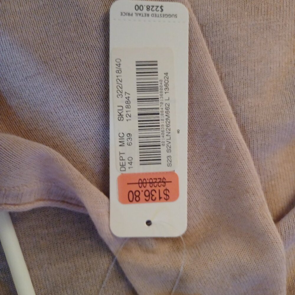 Eileen Fisher Sheer Viscose Linen Light Muted Pink Pullover Sweater Size L - Picture 6 of 7